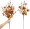 4PCS Fall Decor, 19.5 inch Artificial White Berry/Maple Leaf/Pumpkin Floral Stems Fall Branches Decorations, for Autumn Weeding, Birthday, Holiday, Harvest, Home Vase Arrangement, Indoor Decor.